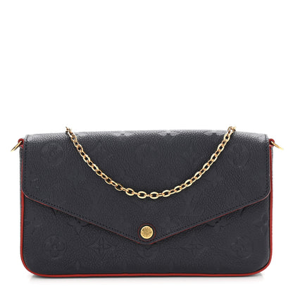 Louis Vuitton Empreinte Pochette Felicie Chain Wallet Marine Rouge 3 of 9