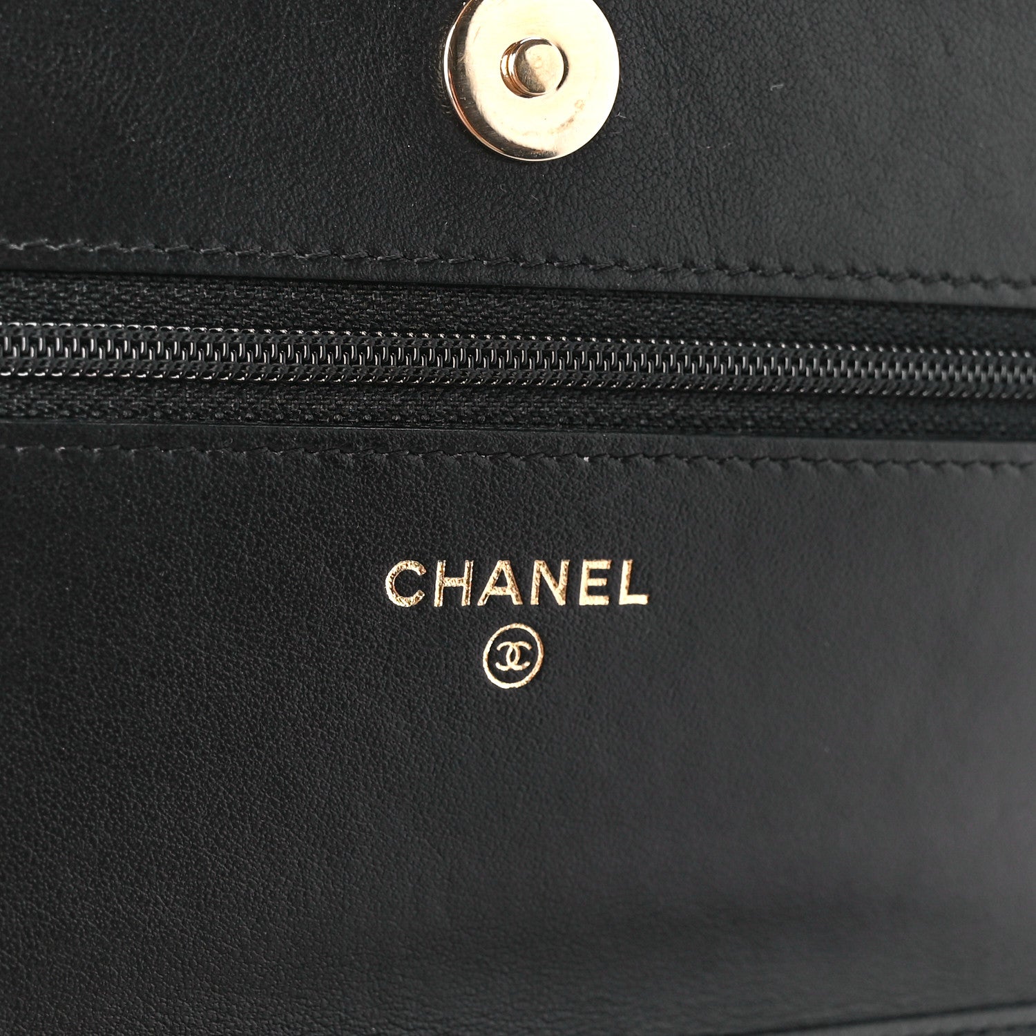 Chanel Caviar Quilted CC Filigree Wallet On Chain WOC Black 6 of 10