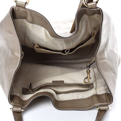 Gucci Metallic Pebbled Calfskin Medium Soho Shoulder Bag Golden Beige 5 of 18