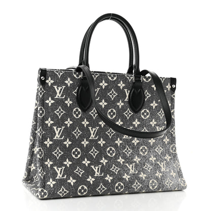 Louis Vuitton Monogram Jacquard Denim Onthego MM Black 2 of 9