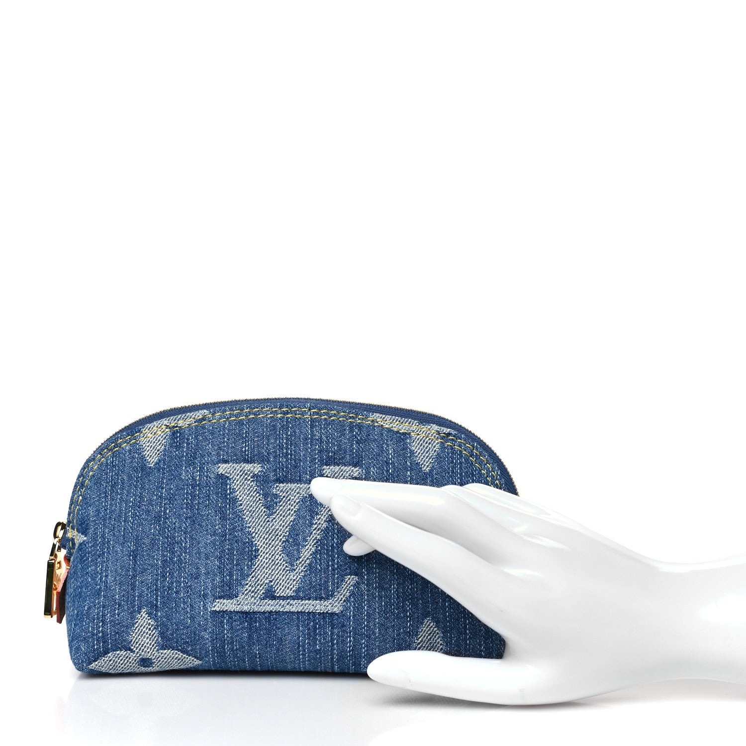 Louis Vuitton Denim Giant Monogram Pochette Cosmetique PM Denim Blue 2 of 7
