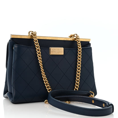 Chanel Lambskin Stitched Coco Luxe Small Flap Blue 3 of 13