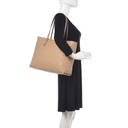 MCM Calfskin Ottomar Monogram Medium Klara Top Zip Tote New Beige 2 of 9