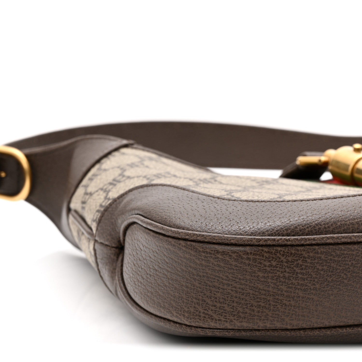 Gucci X BALENCIAGA BB Supreme Monogram Calfskin Web Small Jackie 1961 Hobo Beige Ebony 9 of 10