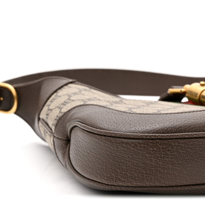 Gucci X BALENCIAGA BB Supreme Monogram Calfskin Web Small Jackie 1961 Hobo Beige Ebony 9 of 10