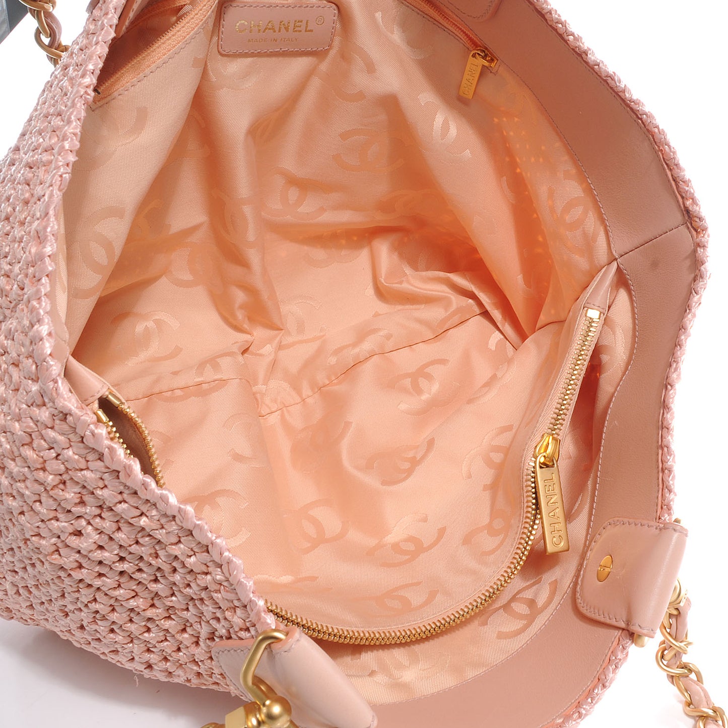 Straw Raffia Tote Pink