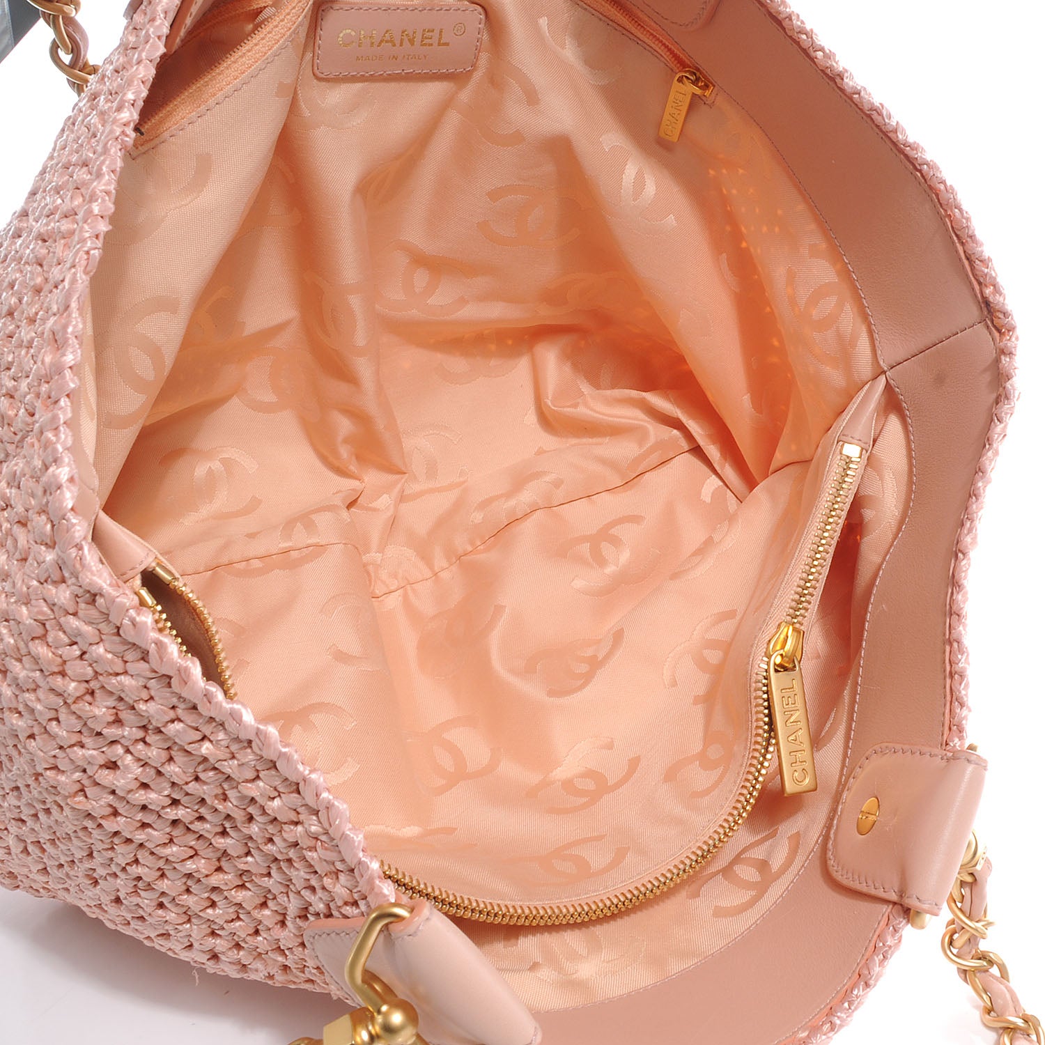 Chanel Straw Raffia Tote Pink 6 of 8