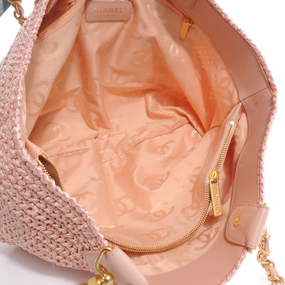 Chanel Straw Raffia Tote Pink 6 of 8