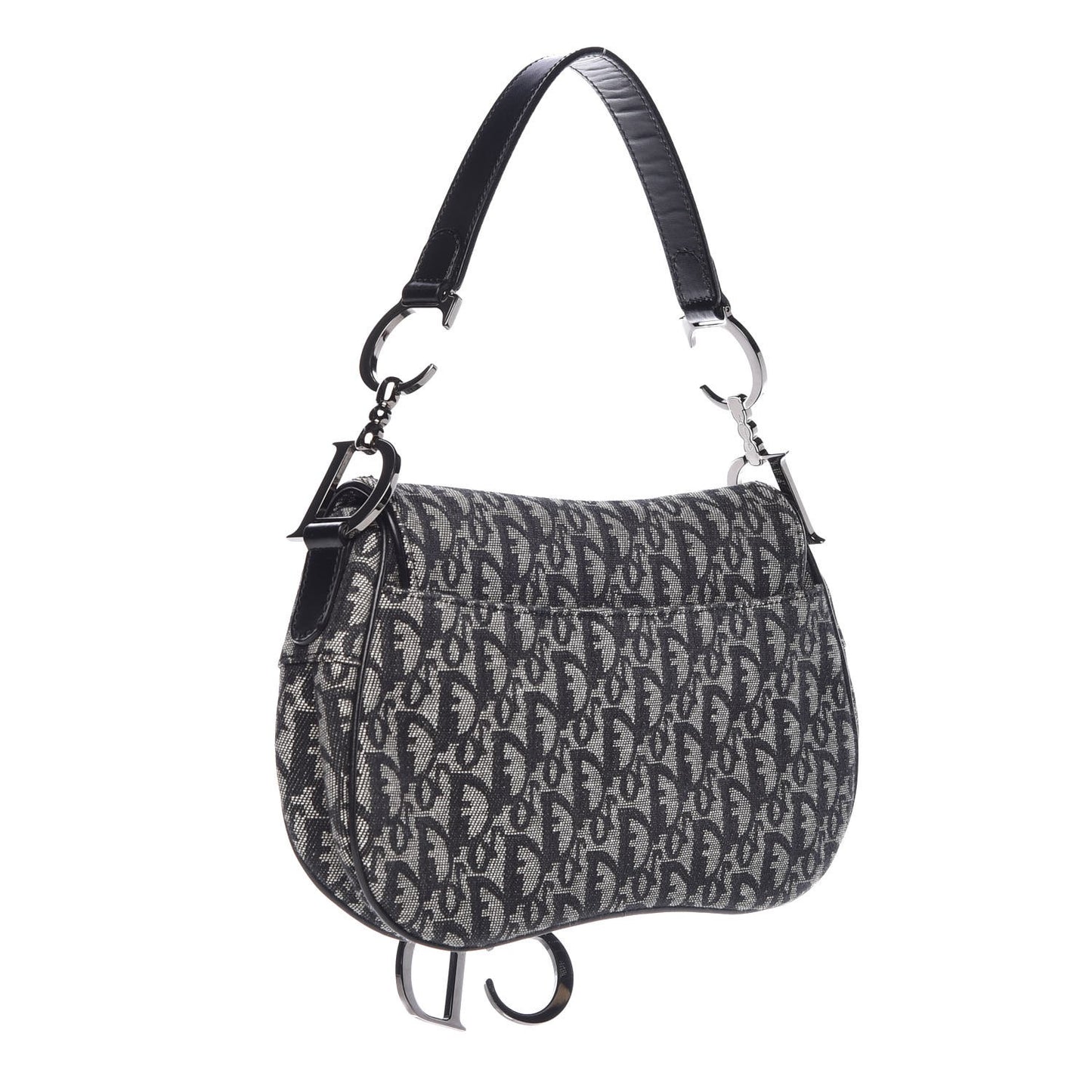 Monogram Double Saddle Bag Black