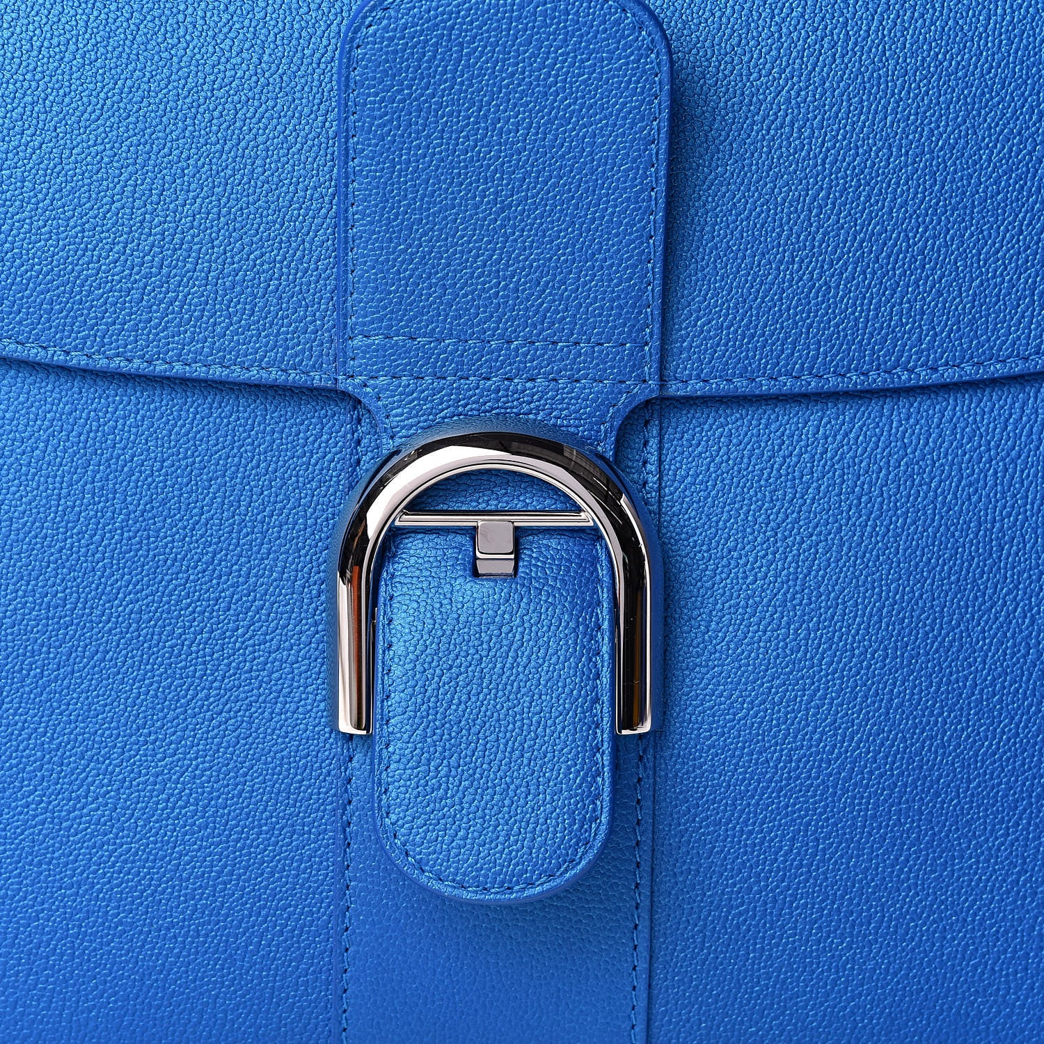 Delvaux Metallic Grained Calfskin MM Brillant Satchel Satin Electric 8 of 10