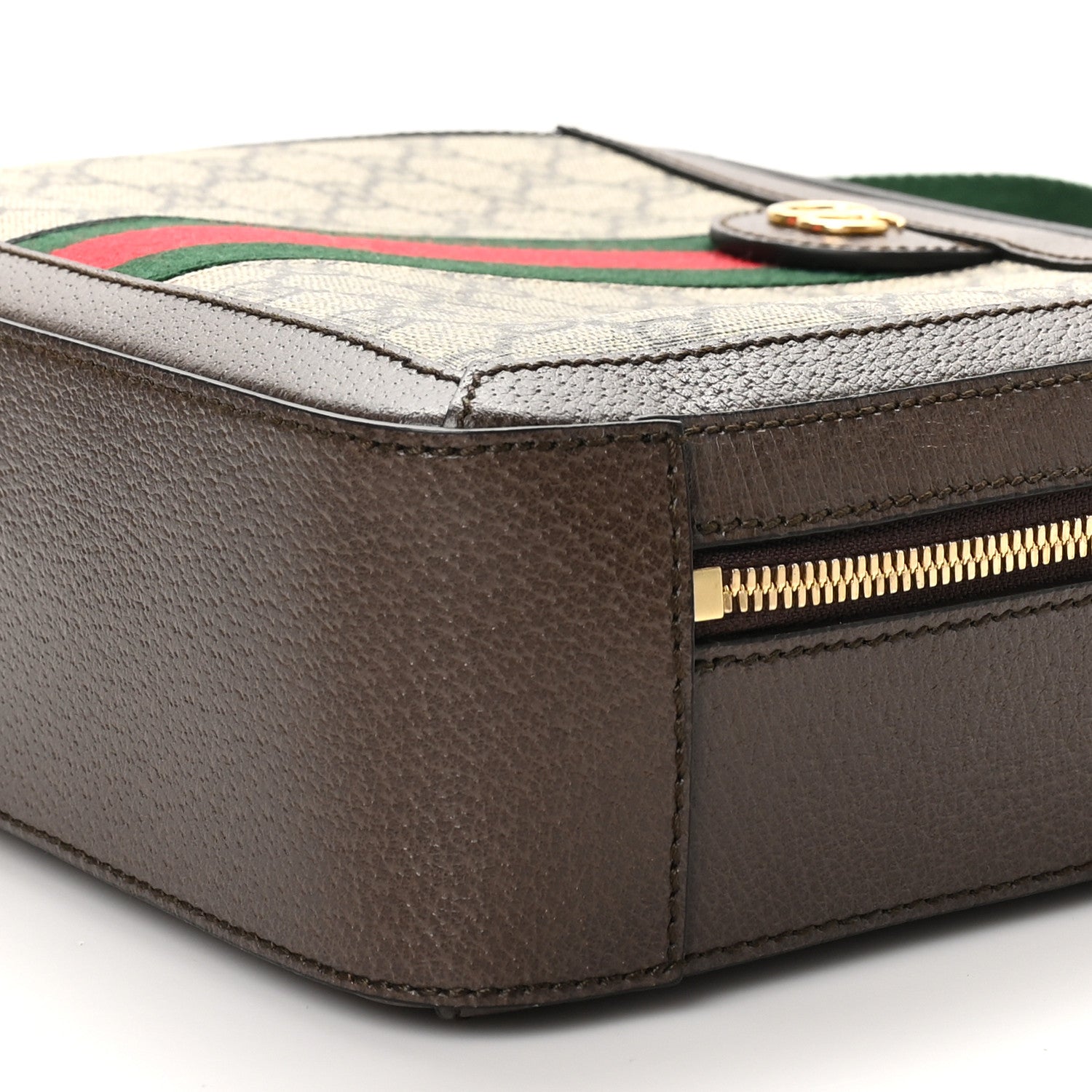 Gucci GG Supreme Monogram Web Small Ophidia Top Handle Shoulder Bag Brown 10 of 10