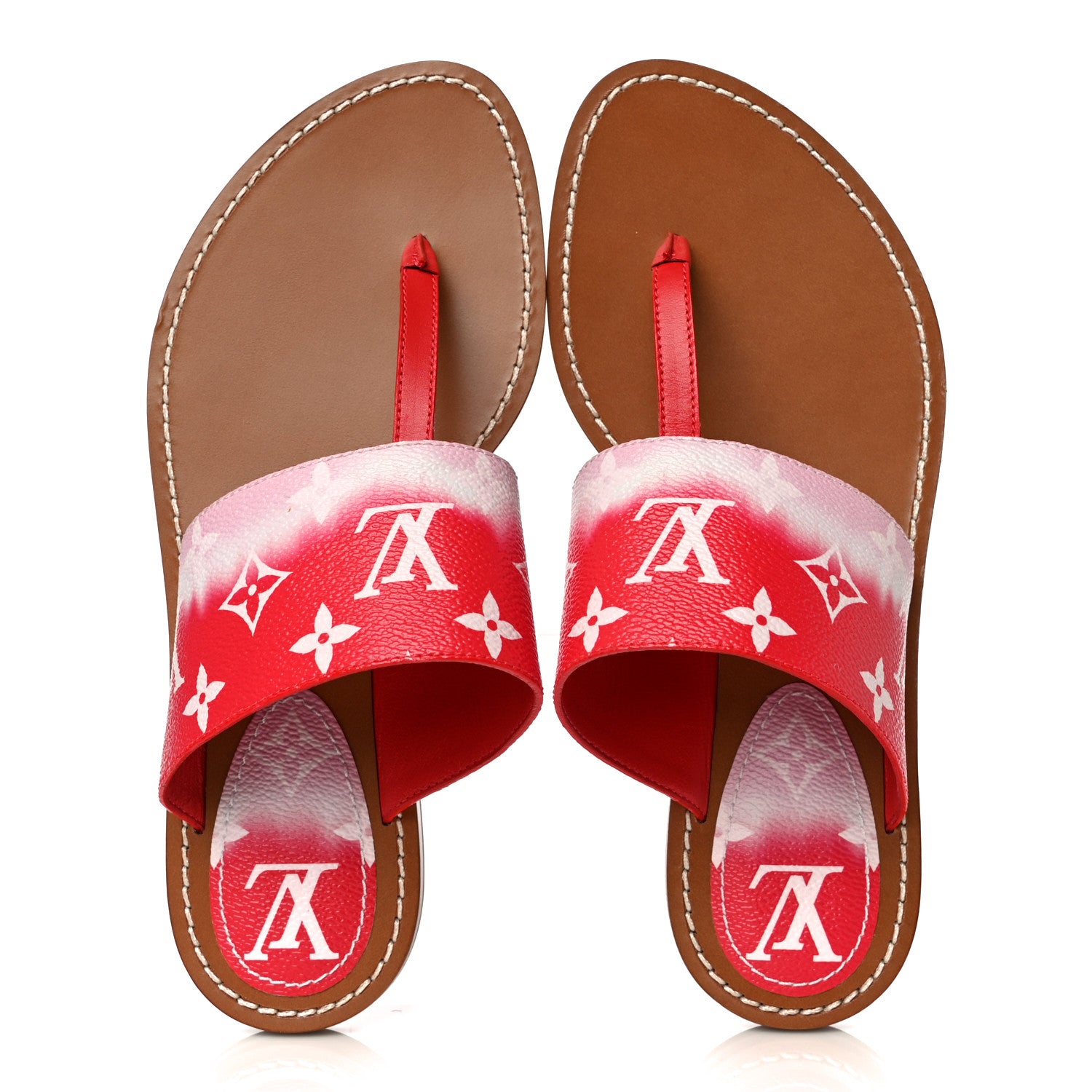 Louis Vuitton Monogram Escale Palma Sandals 38.5 Rouge 6 of 14