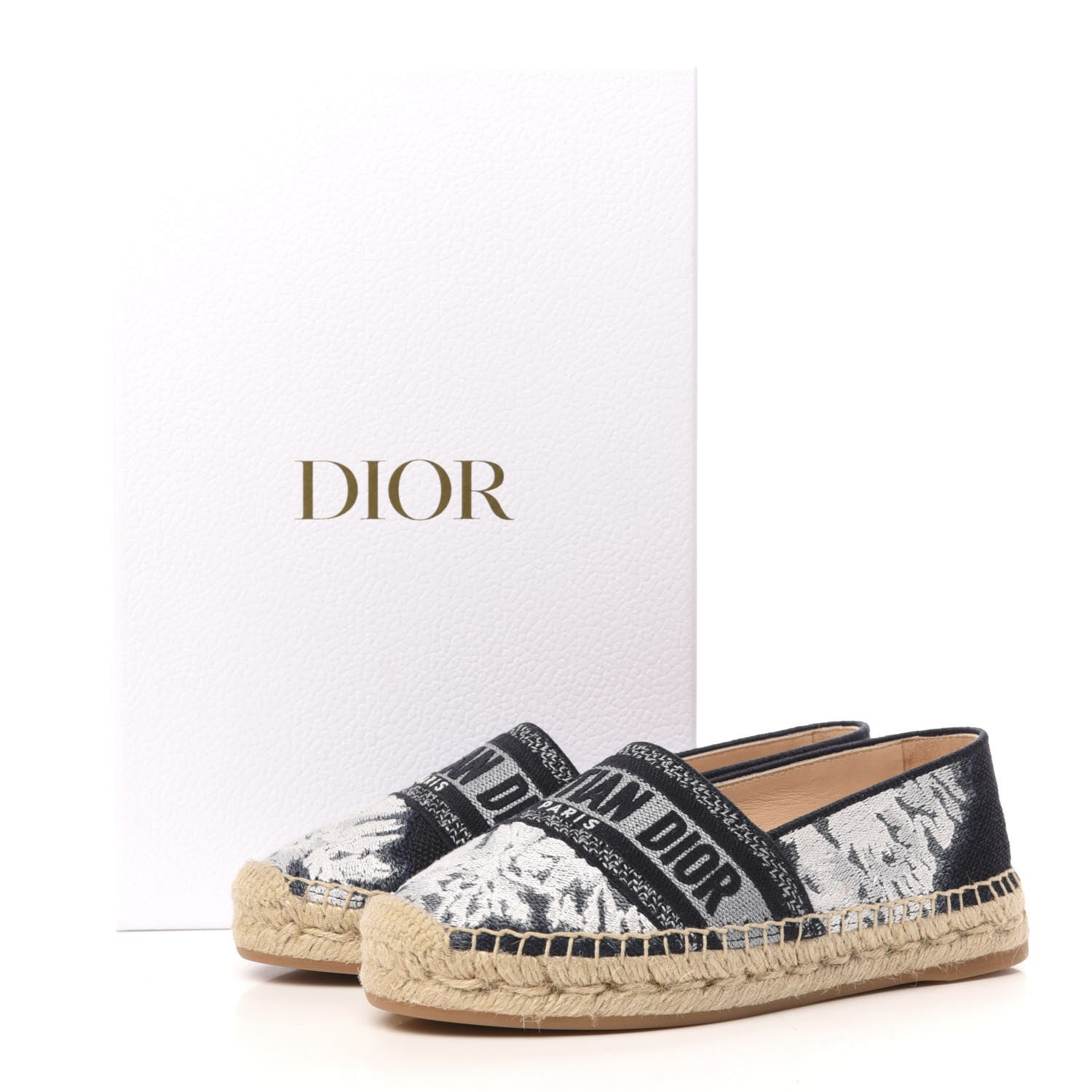Christian Dior Canvas Tie and Dior Embroidered Granville 15mm Espadrilles 35.5 Denim 9 of 9