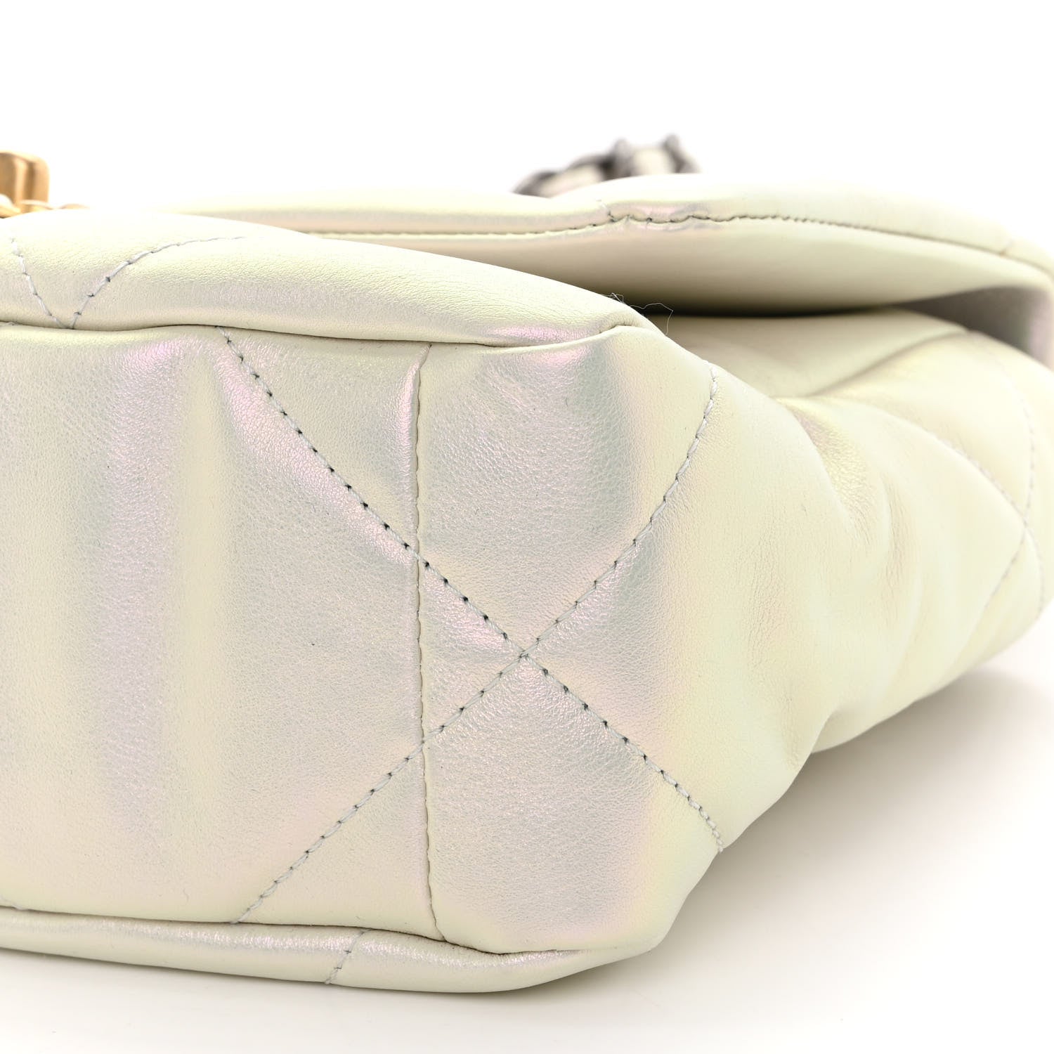Chanel Iridescent Calfskin Quilted Medium Chanel 19 Flap White 10 of 10