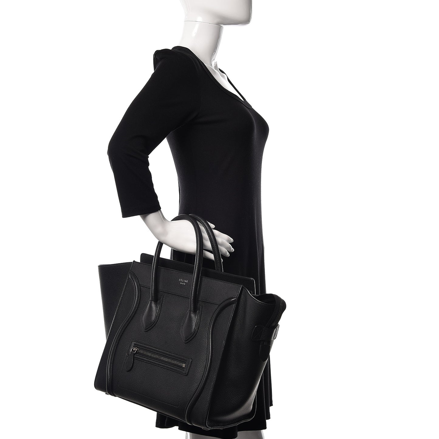 Drummed Calfskin Mini Luggage Black