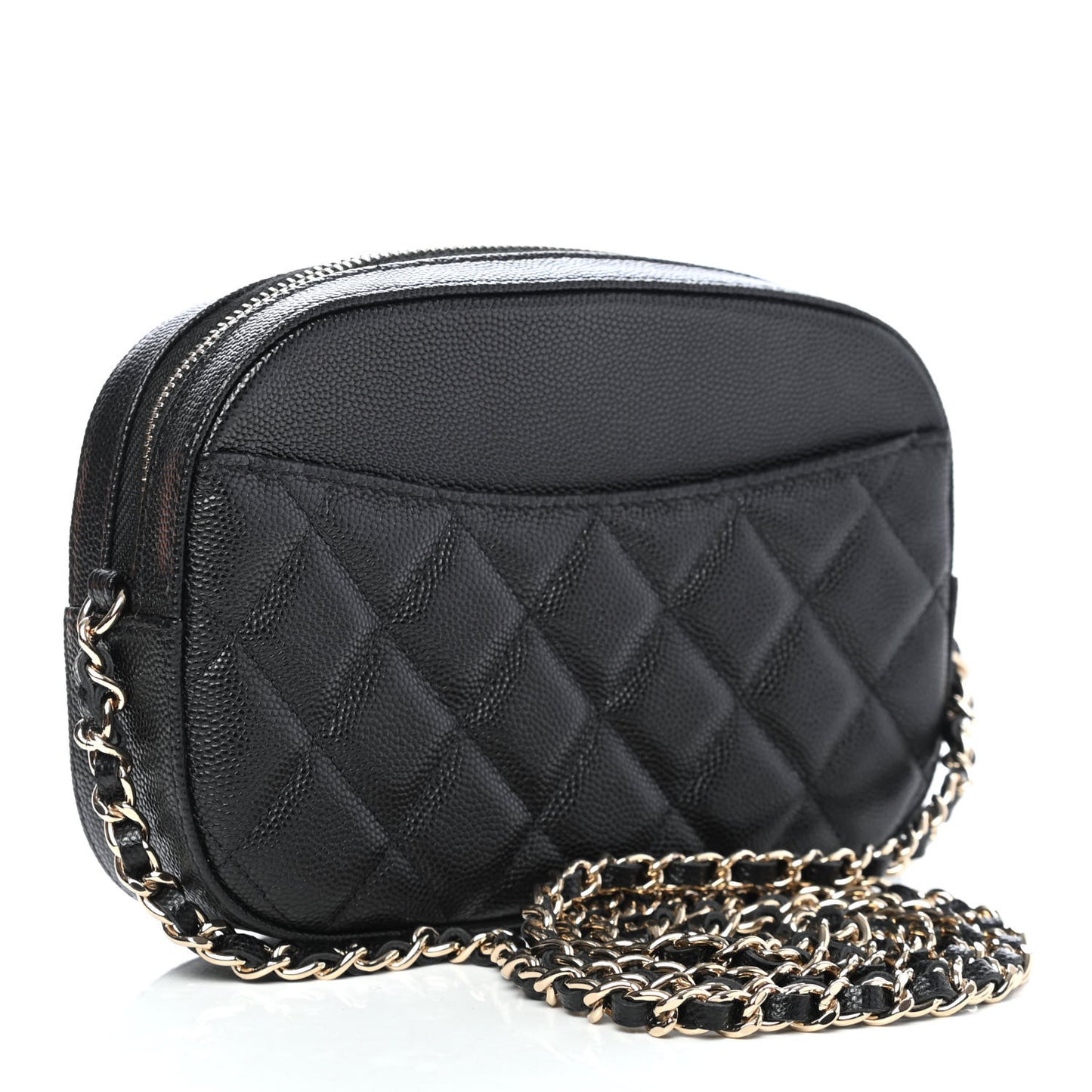 Caviar Quilted Vanity With Chain Black