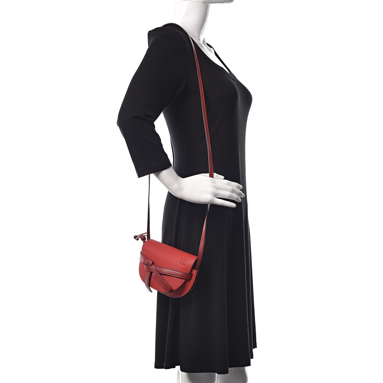 Loewe Grained Calfskin Mini Gate Crossbody Bag Scarlet Burnt Red 2 of 10