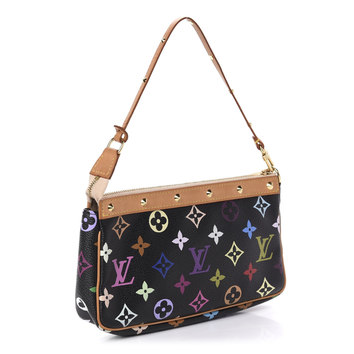 Louis Vuitton Monogram Multicolor Pochette Accessories Black 3 of 11