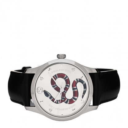 Gucci Stainless Steel Calfskin 38mm G-Timeless Snake Quartz Watch 2 of 5