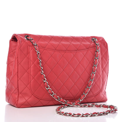Chanel Washed Caviar Quilted Maxi Single Flap Fuchsia 4 of 10