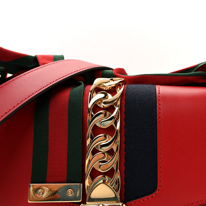 Gucci Calfskin Small Sylvie Shoulder Bag Hibiscus Red 8 of 10