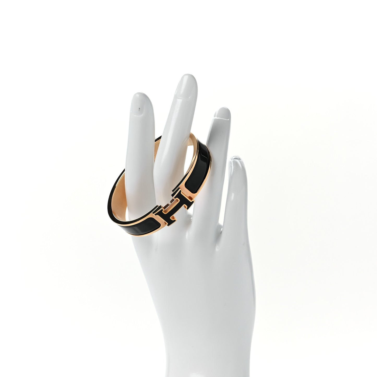 Enamel Narrow Clic Clac H Bracelet PM Black