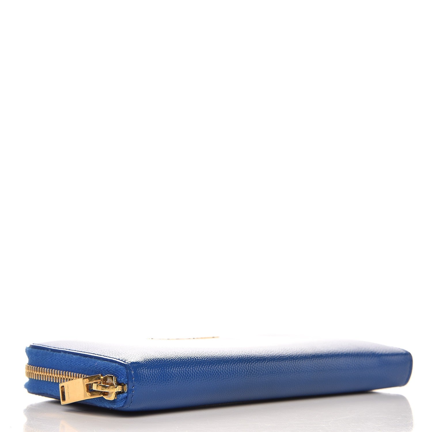 Saint Laurent Patent Grain De Poudre Classic Letters Zip Around Wallet Royal Blue 4 of 10