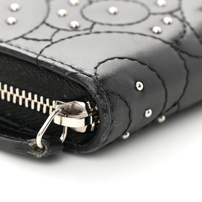 Chanel Lambskin Camellia Studded Medium Gusset Zip Around Wallet Black 10 of 12
