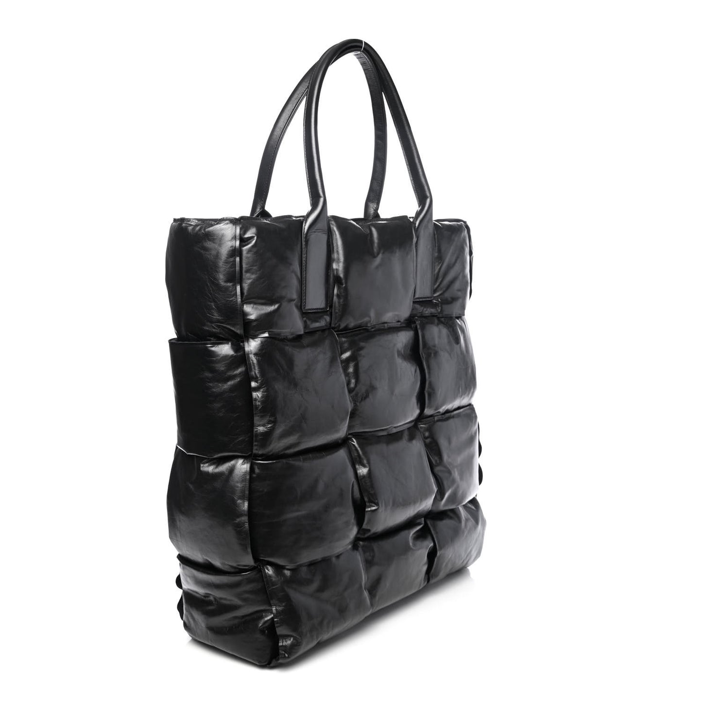 Calfskin Maxi Intrecciato BV Squash Tote Black
