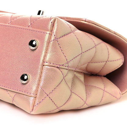 Chanel Iridescent Caviar Quilted Mini Coco Handle Flap Pink 12 of 13