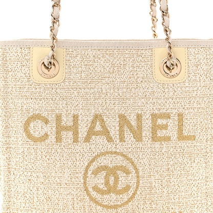 Chanel Lurex Boucle Mini Deauville Tote White 8 of 12