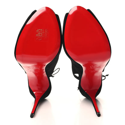 Christian Louboutin Veau Velours Lace Up NVP 120 Peep Toe Pump 39.5 Black 5 of 8