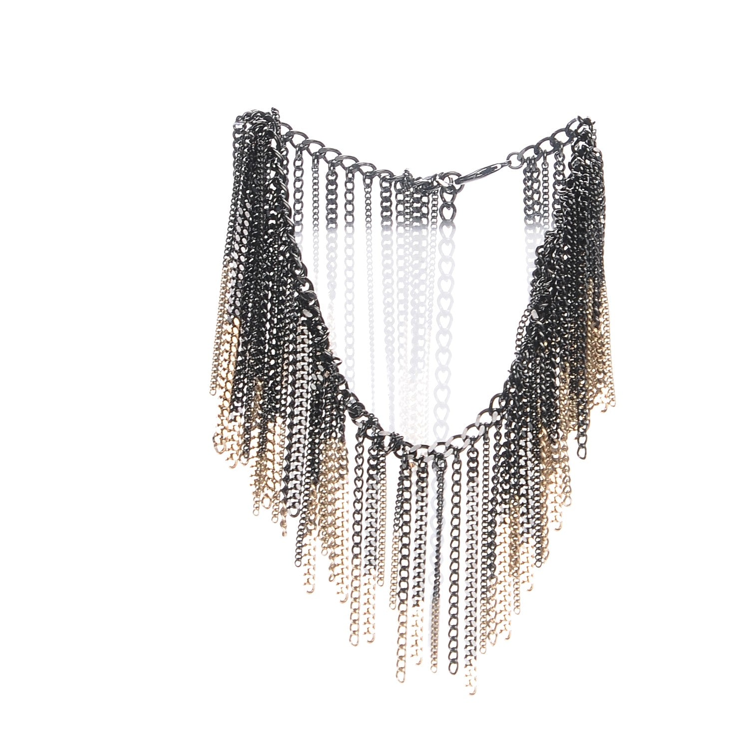 Chanel Multi Strand CC Short Collar Necklace Black Gold 3 of 7