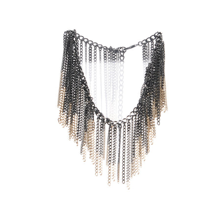 Chanel Multi Strand CC Short Collar Necklace Black Gold 3 of 7