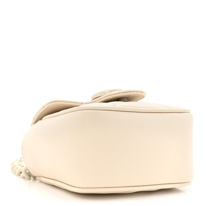 Gucci Calfskin Matelasse Monochrome GG Marmont Chain Mini Belt Bag Mystic White 4 of 11