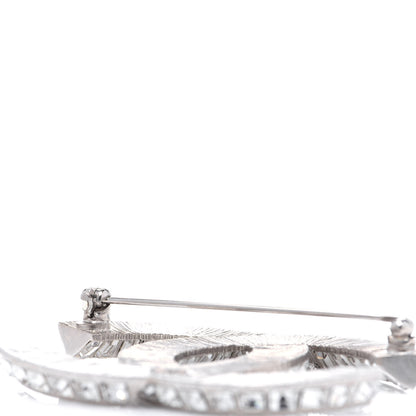 Chanel Baguette Crystal CC Brooch Silver 3 of 7