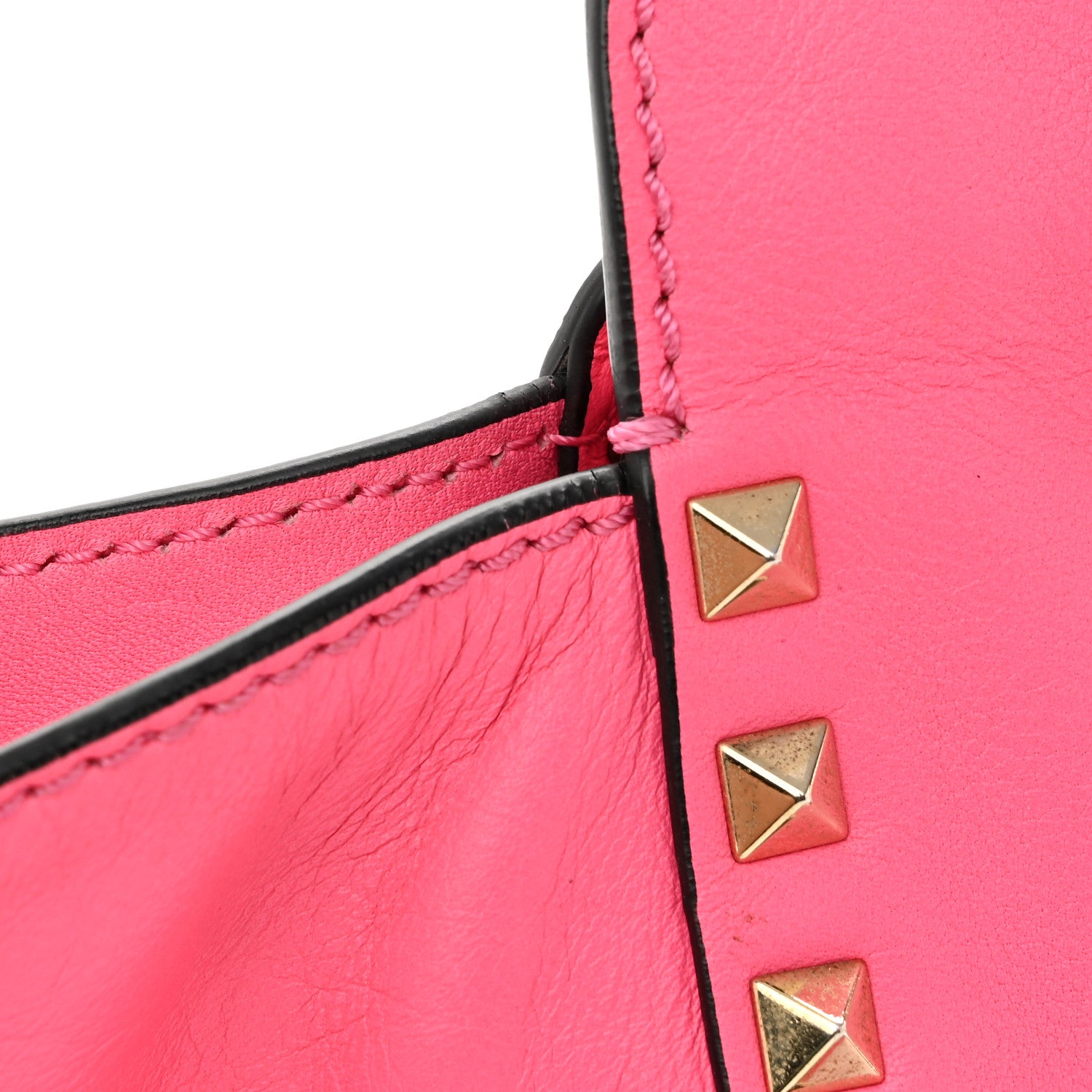 Valentino Garavani Vitello Small Rockstud Tote Fuxia Fluo 12 of 13