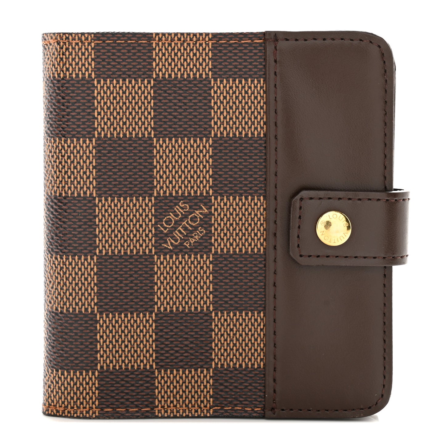 Damier Ebene Zippe Zipped Compact Wallet