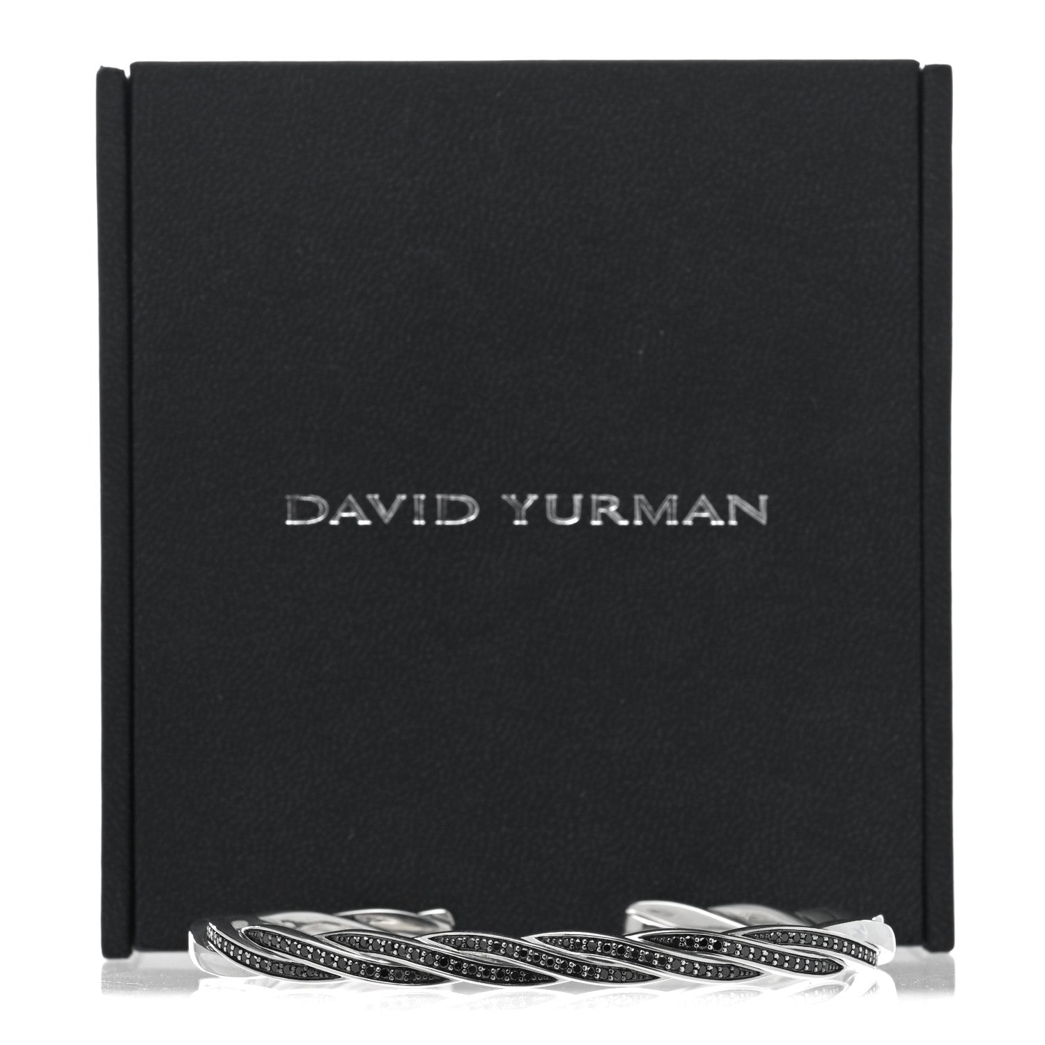 David Yurman Sterling Silver Black Diamond DY Helios Cuff Bracelet 4 of 4