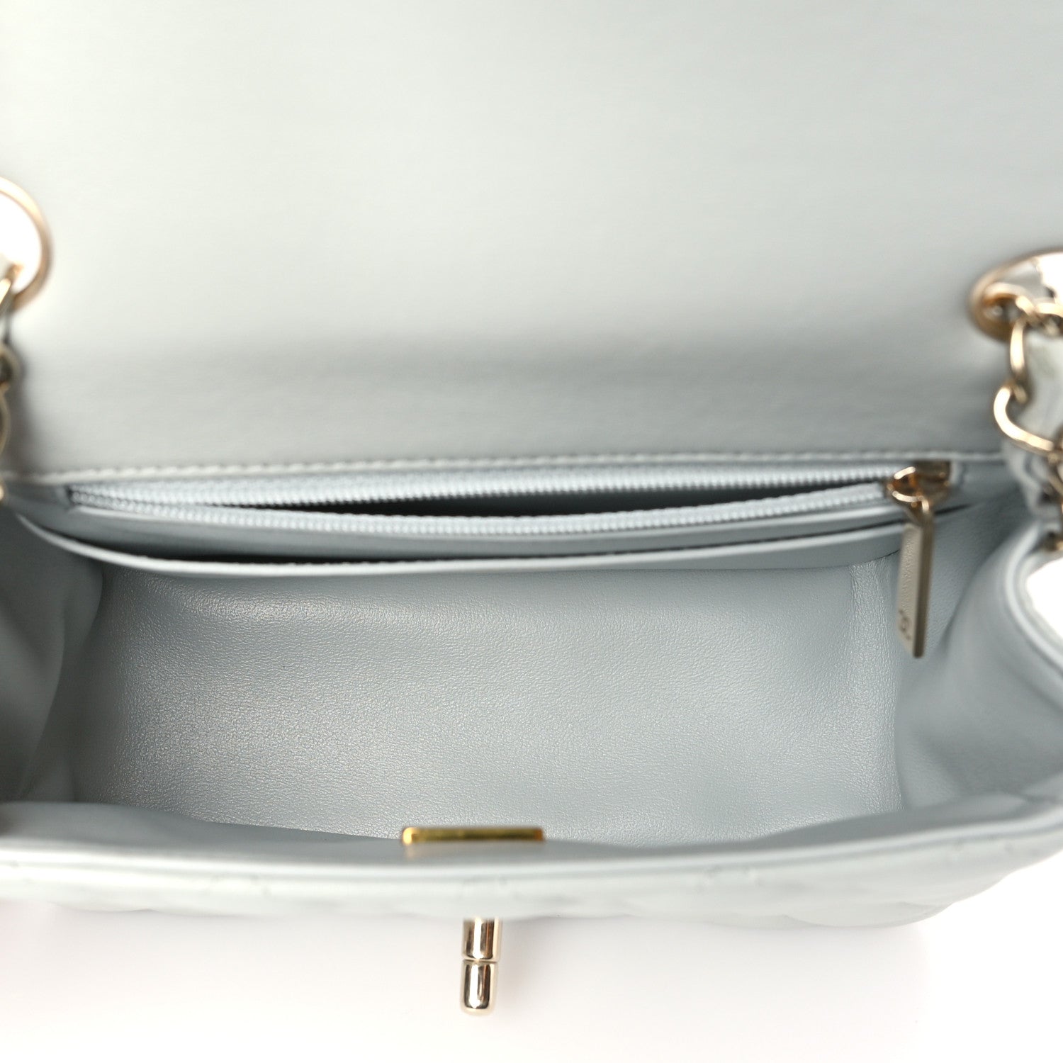 Chanel Lambskin Quilted Mini Square Flap Grey 5 of 11