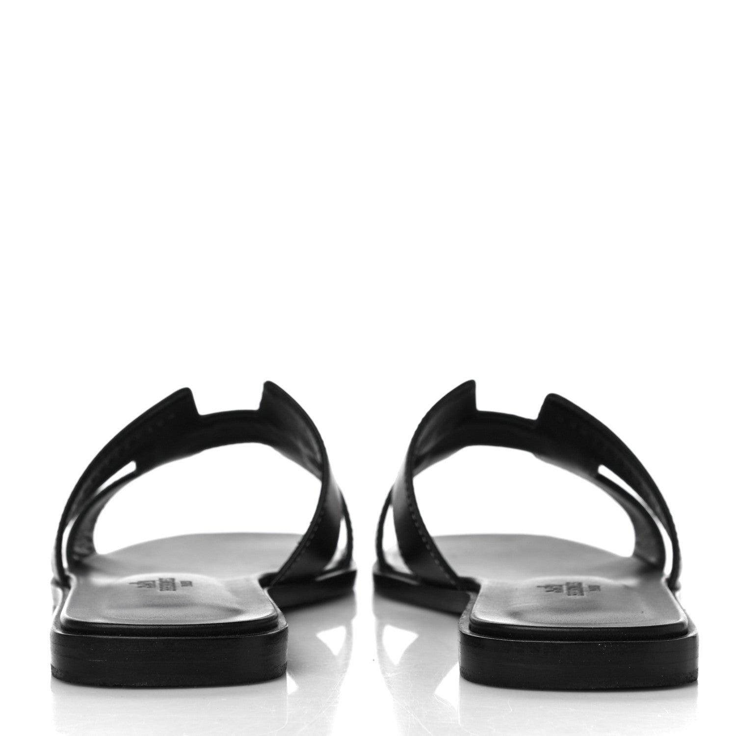 Hermes Box Calfskin Oran Sandals 38 Black 6 of 19