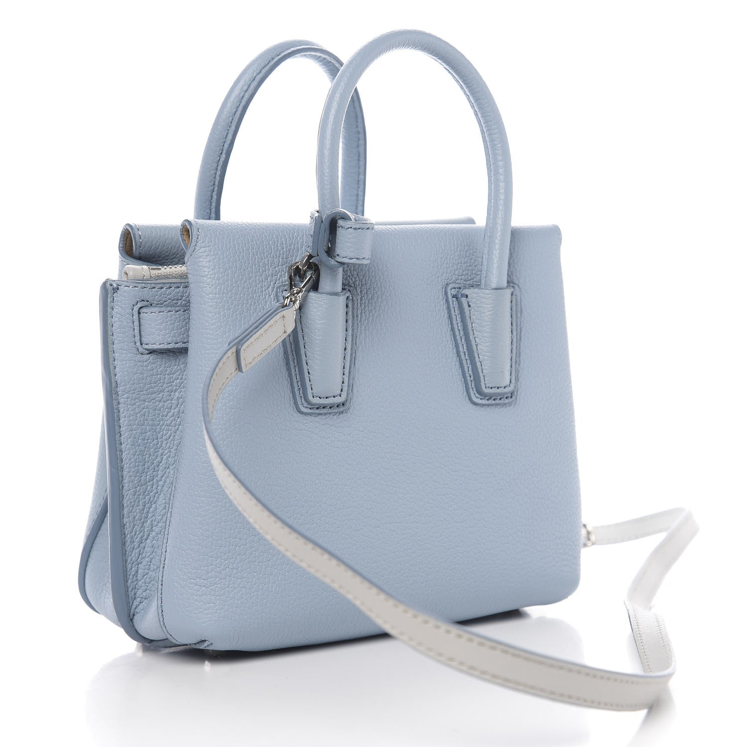 MCM Grained Calfskin Mini Milla Tote Sky Blue 2 of 8