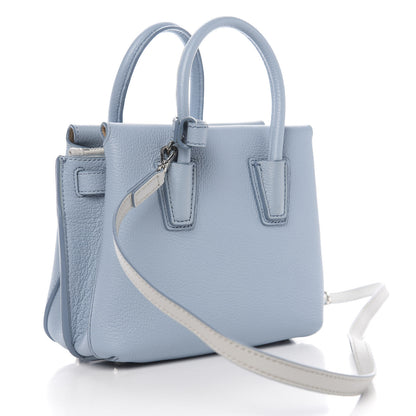 MCM Grained Calfskin Mini Milla Tote Sky Blue 2 of 8