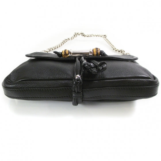 Leather Bamboo Croisette Evening Bag