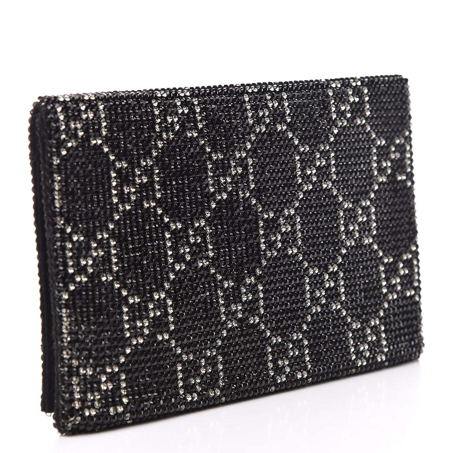 Satin Swarovski Crystal Clutch Black