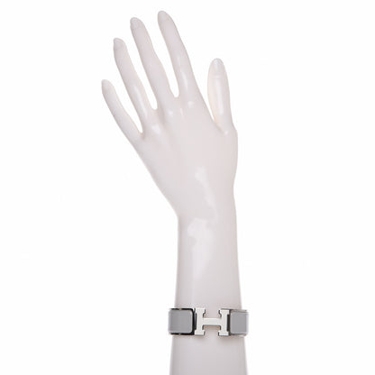 Hermes Enamel Wide Clic Clac H Bracelet PM Gris Clair White 2 of 6