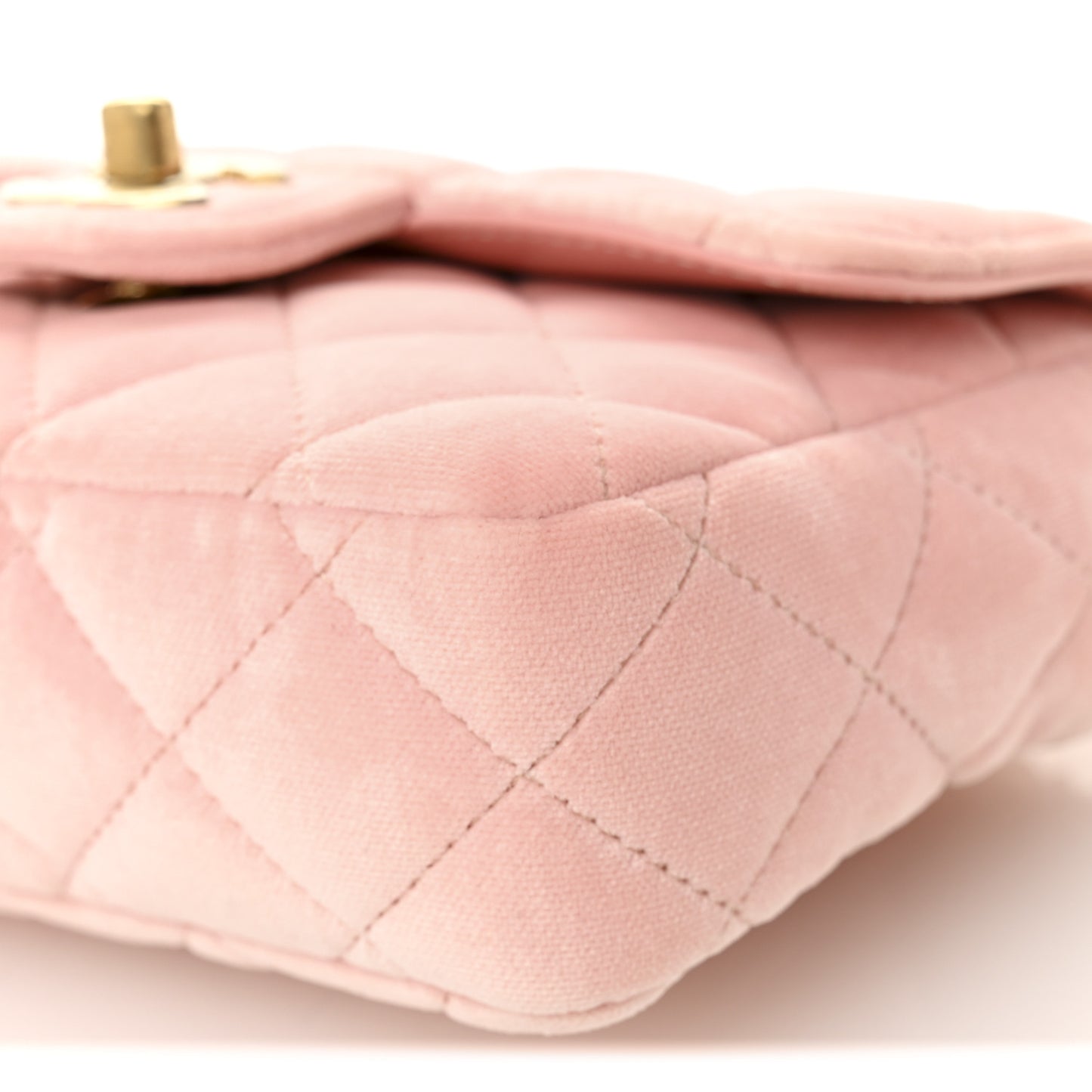 Velvet Enamel Mini Flap Light Pink