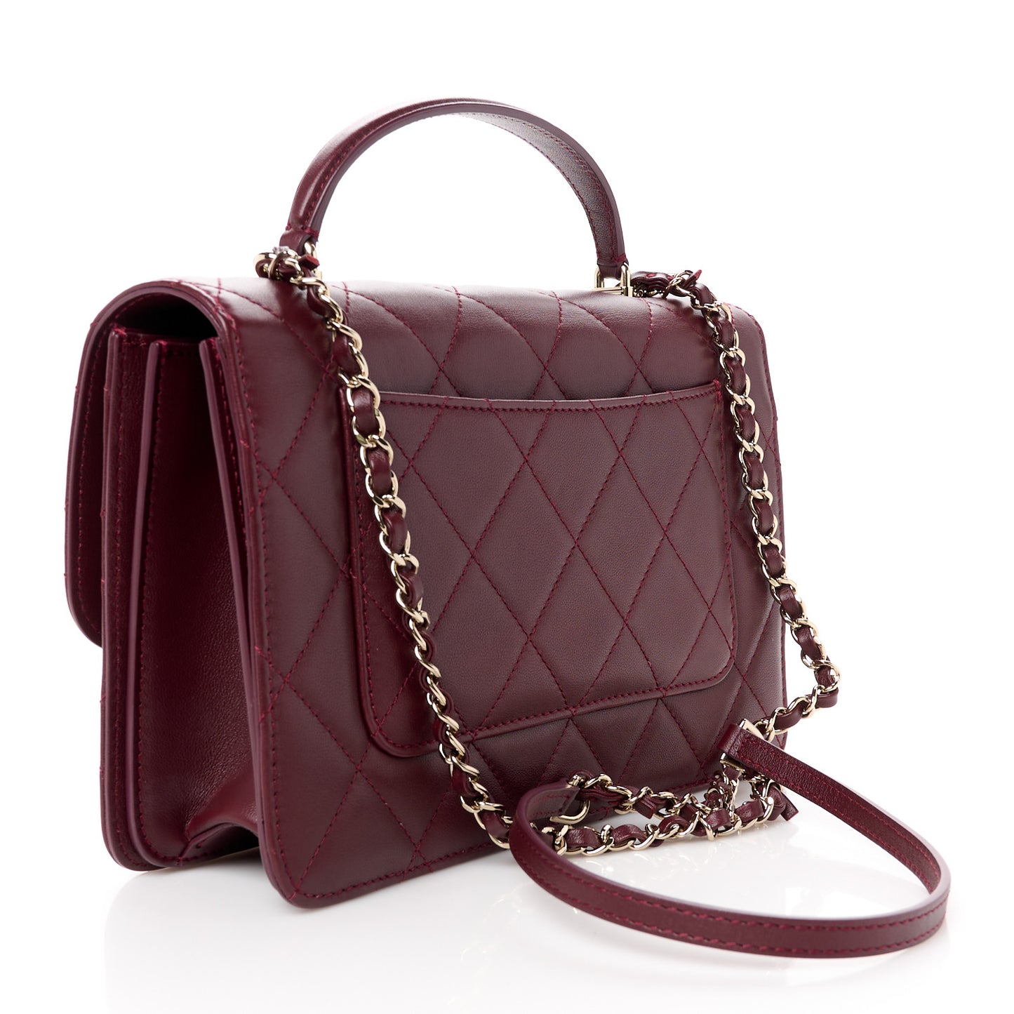 Calfskin Quilted Coco Lady Flap Burgundy
