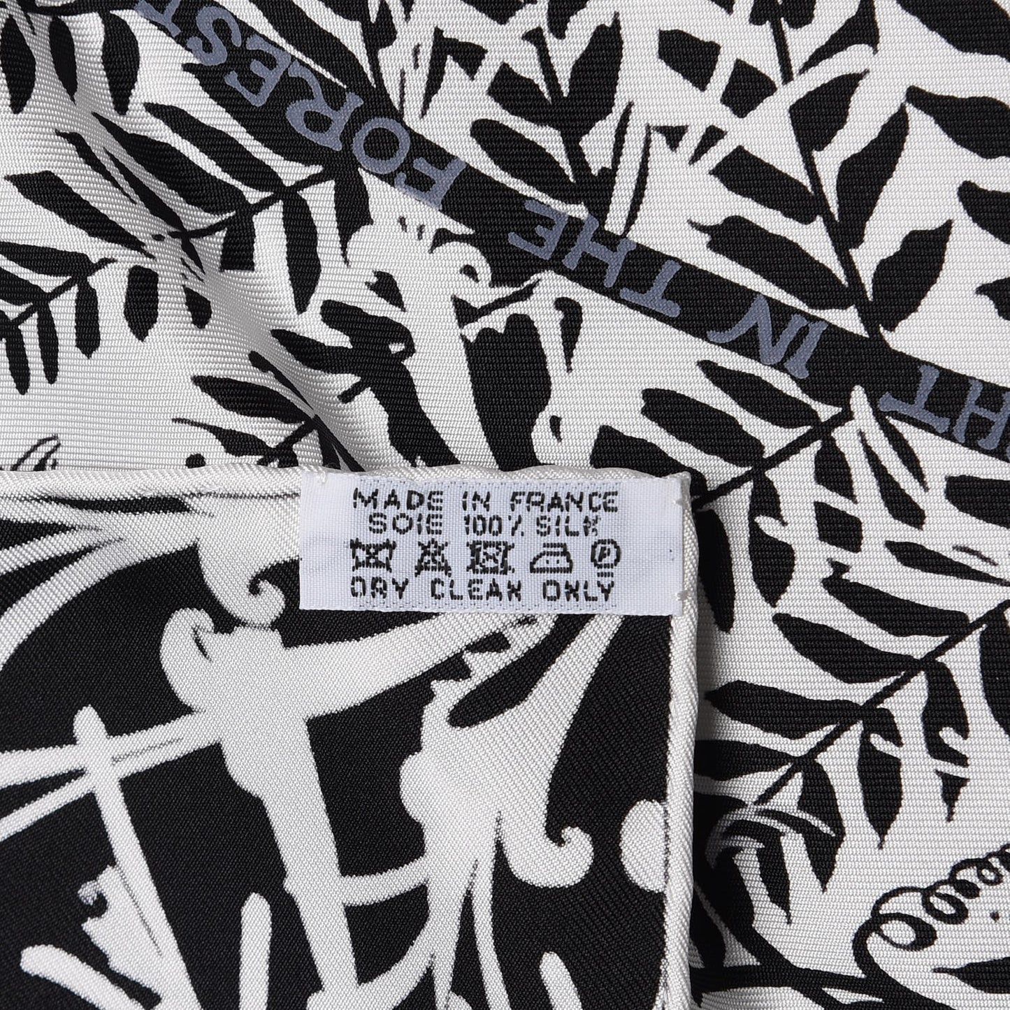 Silk Tyger Tyger Scarf 90 Noir Blanc Gris