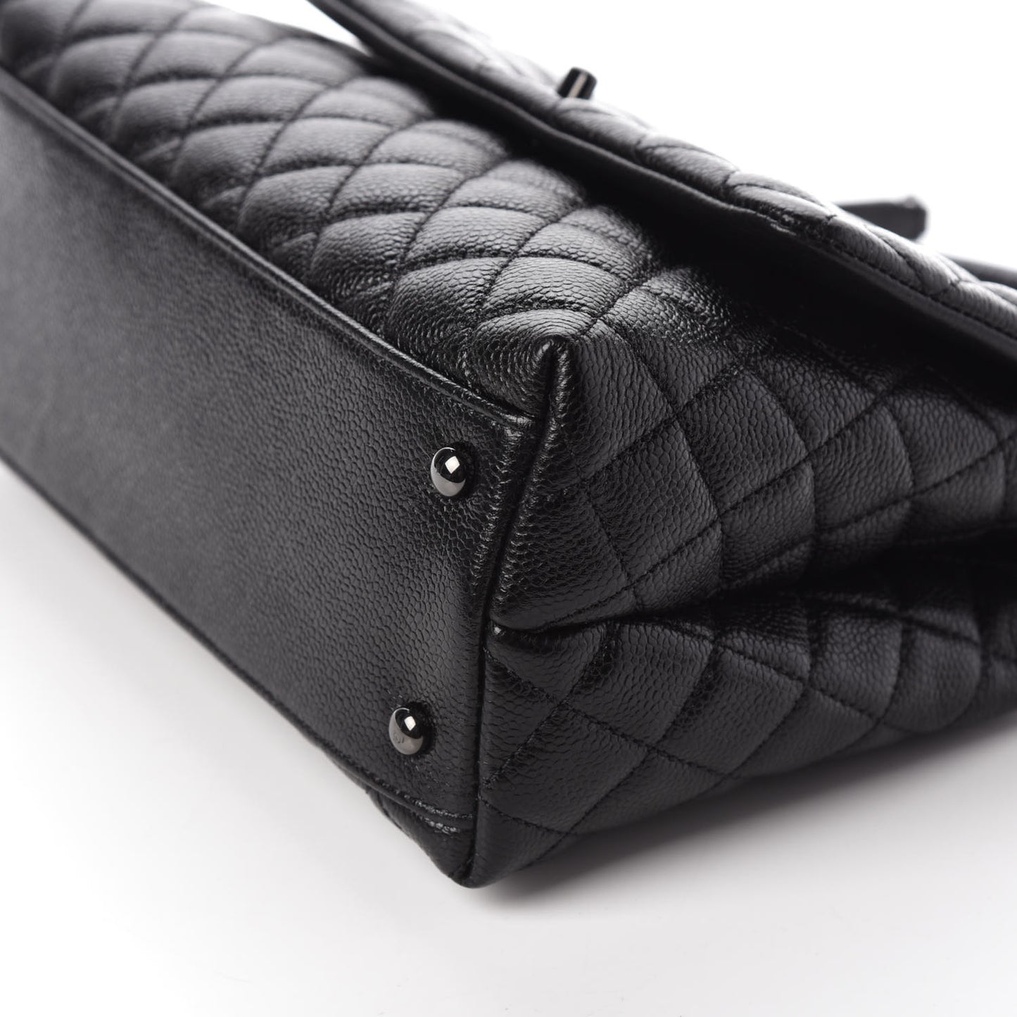 Caviar Quilted Small Coco Handle Flap So Black
